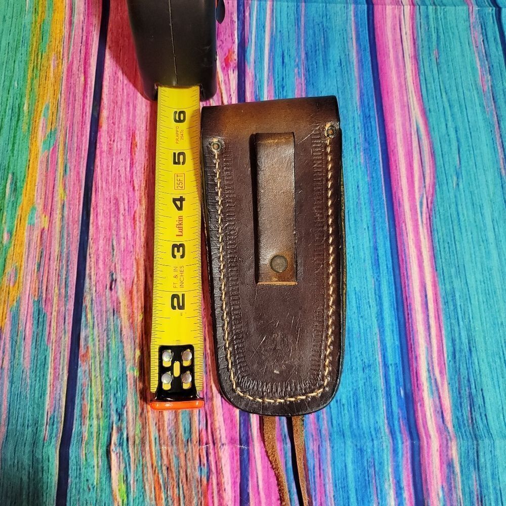 🔷️Vintage Tooled Leather Horse Head Belt Loop Knife Sheath or Case - Picture 6 of 11